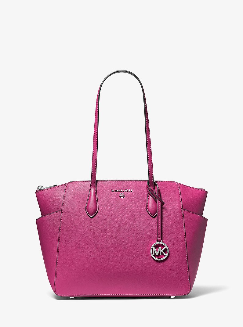 Marilyn Medium Saffiano Leather Tote Bag in BLACK | Michael Kors [US]