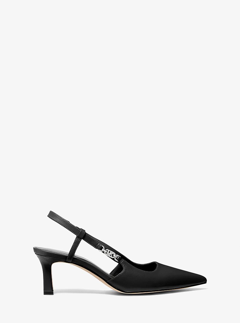 Daniella Leather Slingback Pump in BLACK | Michael Kors