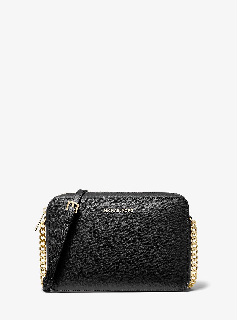 Umh&auml;ngetasche Jet Set Large aus Saffianleder in SCHWARZ | Michael Kors