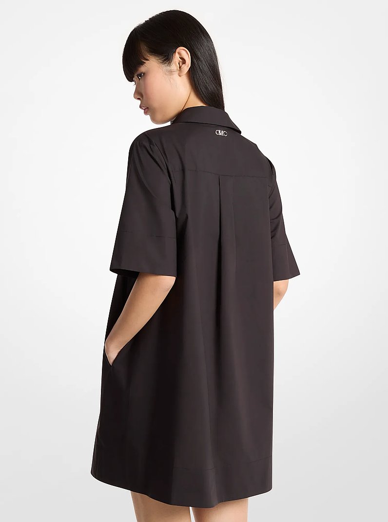Cotton Poplin Shirtdress in BLACK | Michael Kors