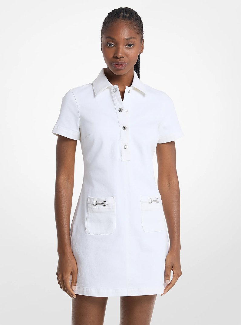Carson Denim Mini Dress in OPTIC WHITE | Michael Kors