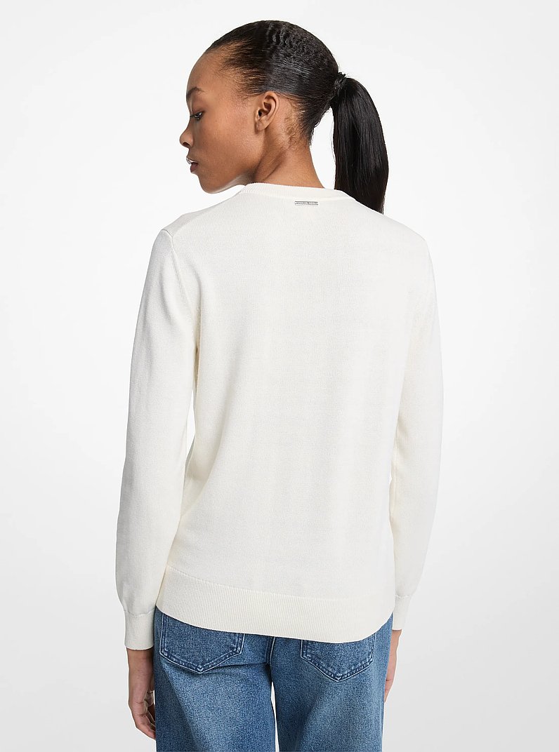 Graphic Knit Sweater in BONE | Michael Kors