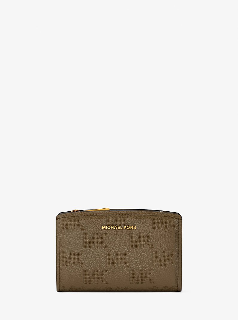 Bryant Medium Logo Embossed Leather Wallet in LODEN | Michael Kors