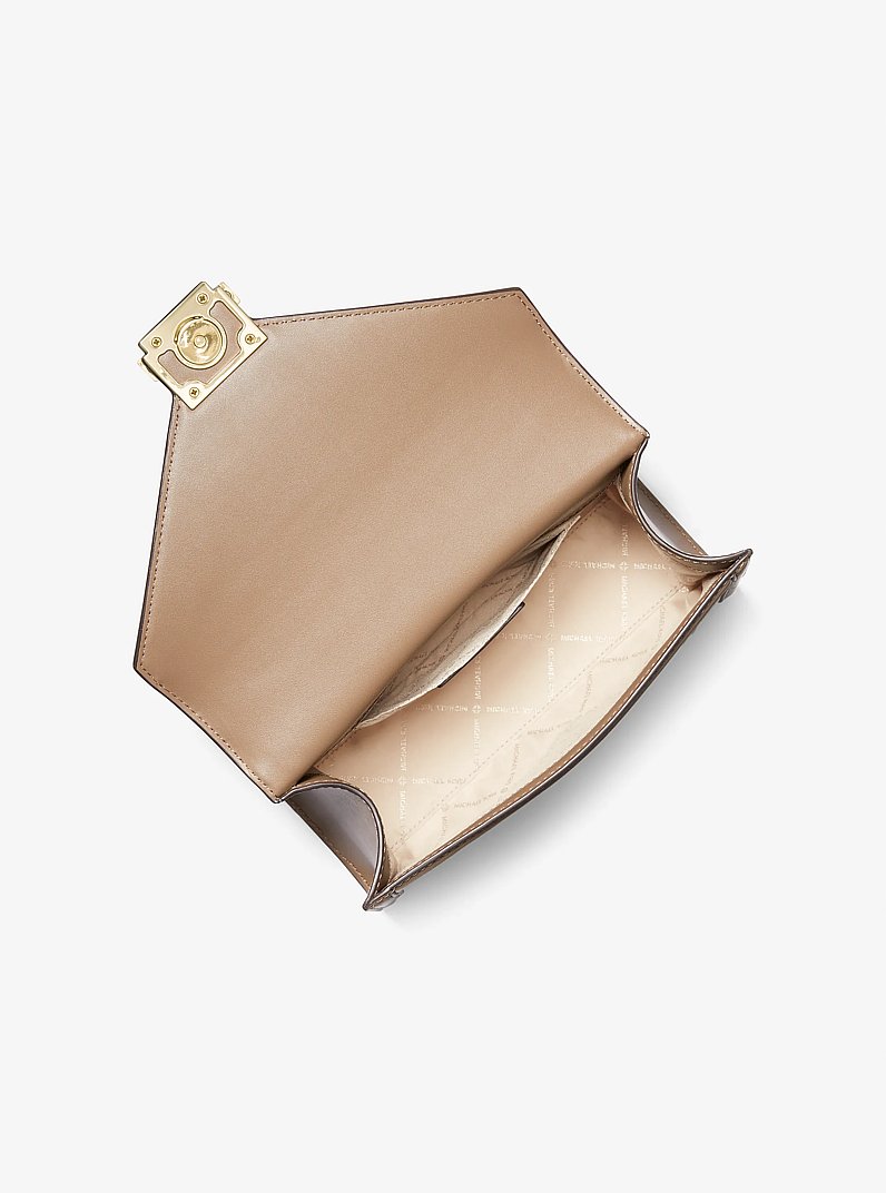 Bolso de hombro Whitney mediano con bloques de color y logotipo Signature in VAINILLA COMBINADO | Michael Kors