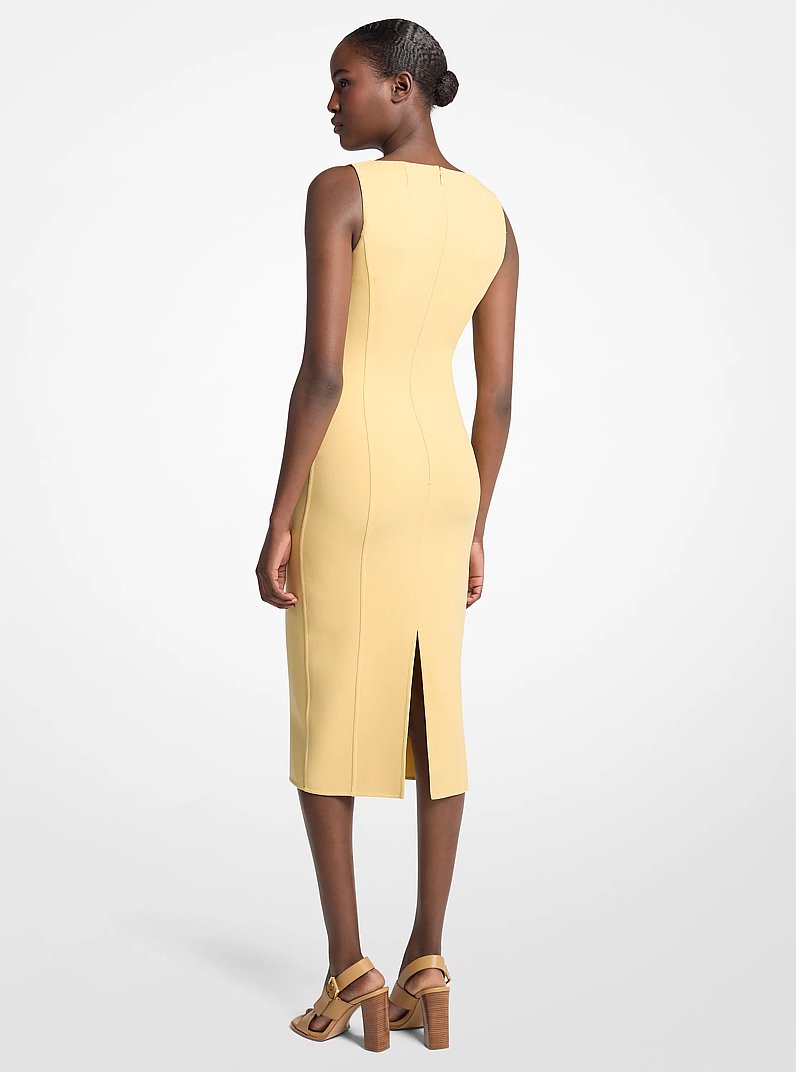 Double Faced Stretch Wool Sheath Dress