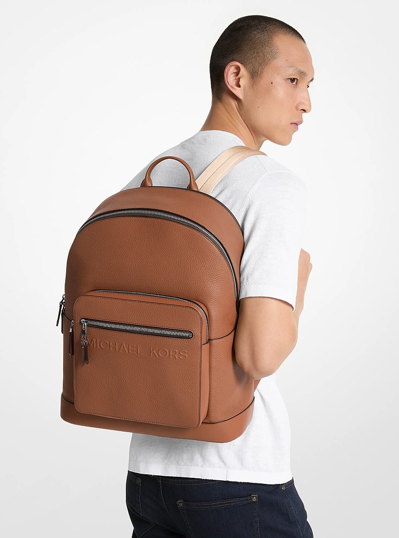 Zaino Commuter Hudson in pelle in CUOIO | Michael Kors