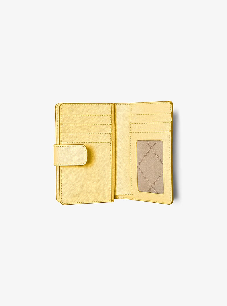 Portefeuille de taille moyenne en cuir &agrave; grain crois&eacute; in JAUNE MARGUERITE | Michael Kors