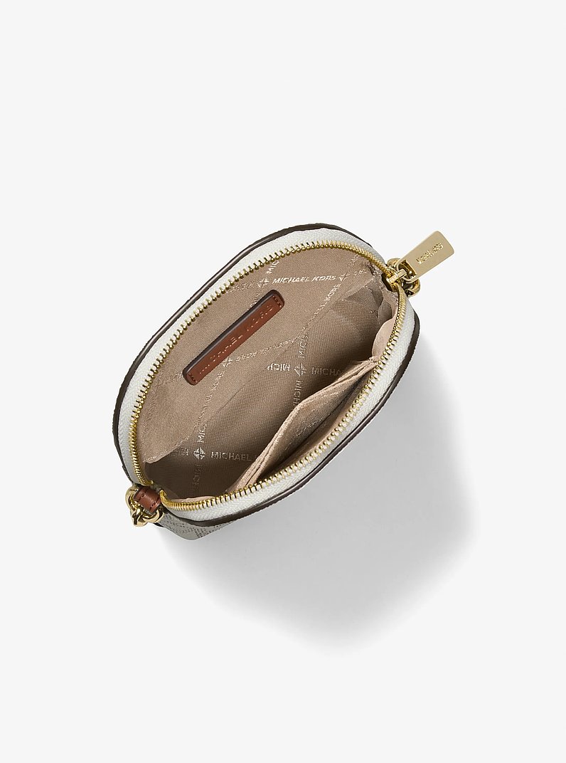 Petit sac &agrave; bandouli&egrave;re pour smartphone &agrave; logo Signature in VANILLE/LUGGAGE | Michael Kors
