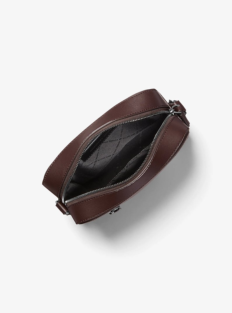 Hudson Pebbled Leather Flight Bag in CHOCOLATE | Michael Kors