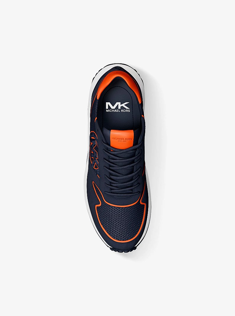 Dax Mixed-Media Trainer in NAVY | Michael Kors