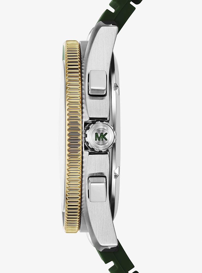 Oversized Maritime Two-Tone and Silicone Watch in GREEN | Michael Kors
