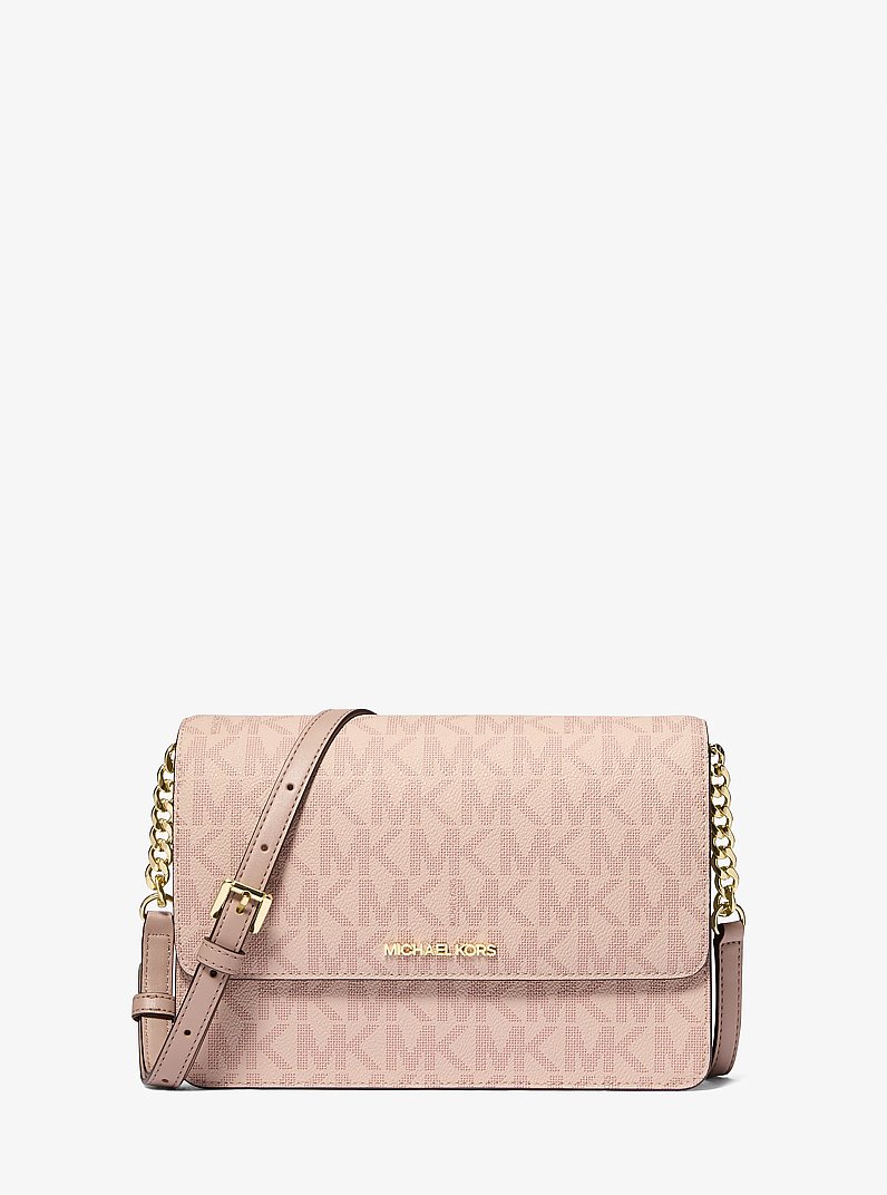 Daniela Large Signature Logo Crossbody Bag in BALLET | Michael Kors