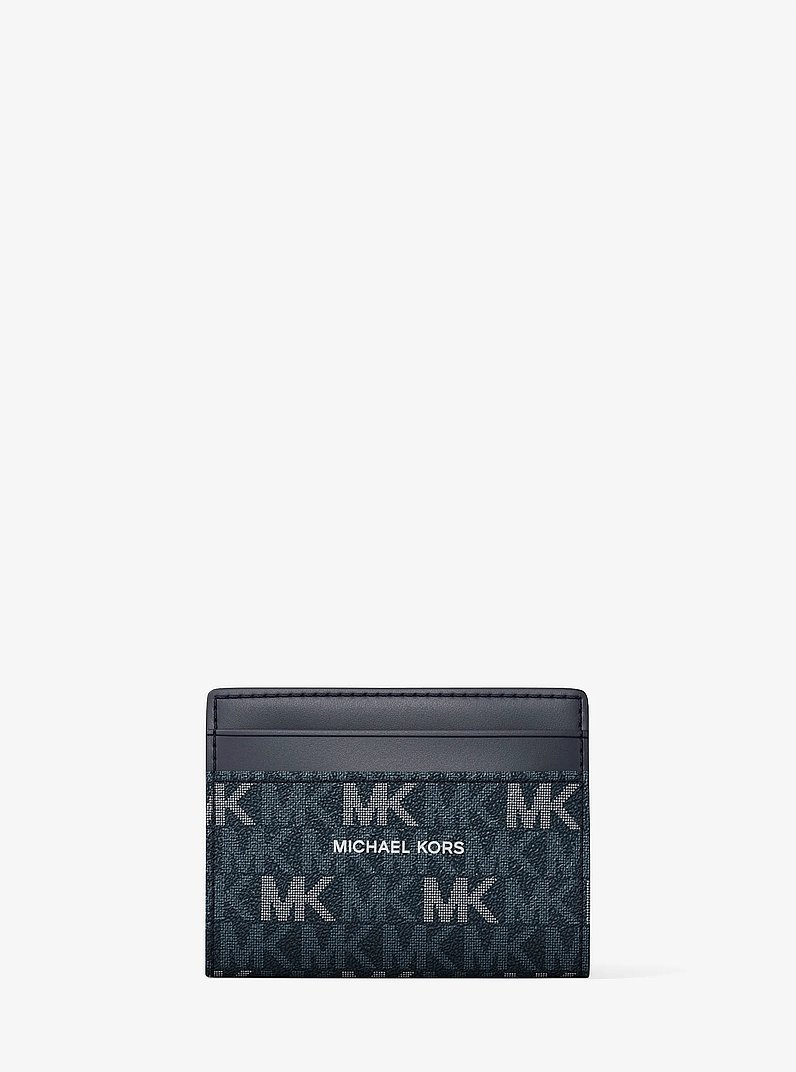 Cooper Signature Logo Bi-Fold Wallet in ADMRL/PLBLUE | Michael Kors