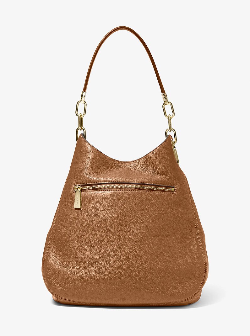 Lillie Large Pebbled Leather Shoulder Bag in LUGGAGE | Michael Kors