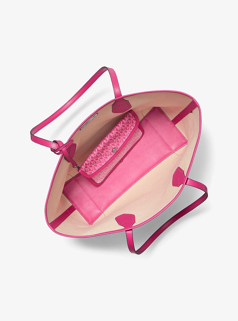 Eva Large Ombr&eacute; Signature Logo Tote Bag in DRAGONFRUIT | Michael Kors