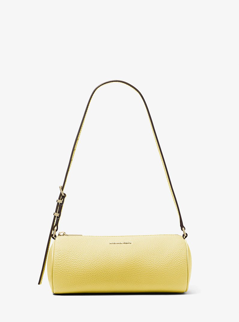 Petite pochette cylindrique Izzy en cuir grain&eacute; in CITRON | Michael Kors