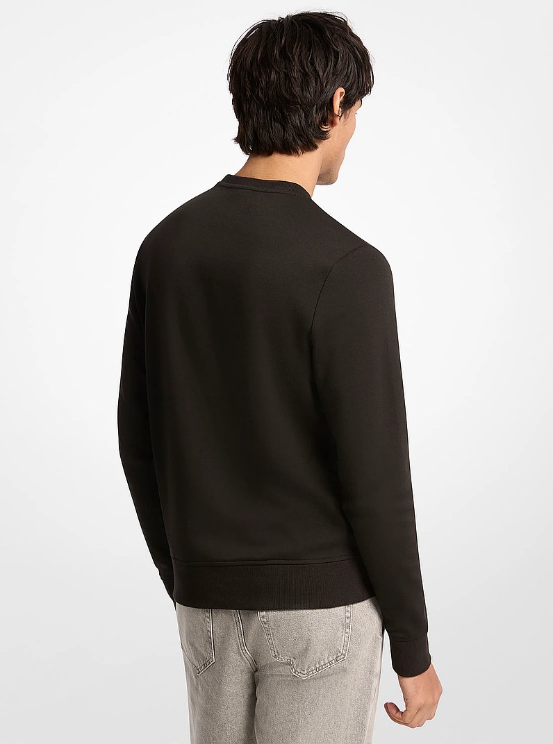 Chandail en m&eacute;lange de coton &agrave; logo ombr&eacute; in NOIR | Michael Kors