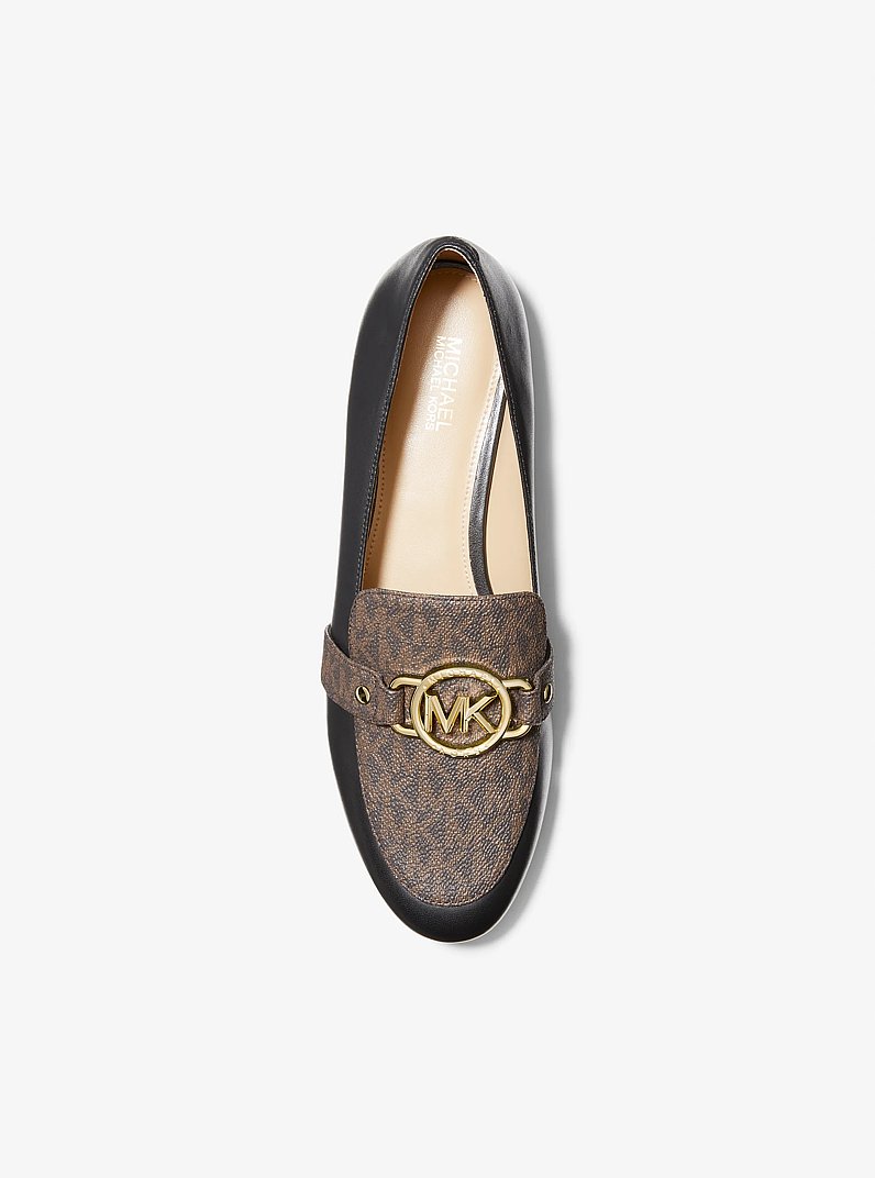 Rory Leather and Logo Loafer in BLK/BROWN | Michael Kors