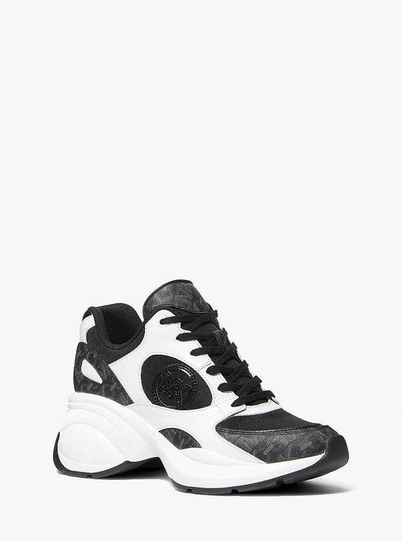 Sneaker Zuma aus Empire Signature-Logostoff und Mesh in SCHWARZ | Michael Kors