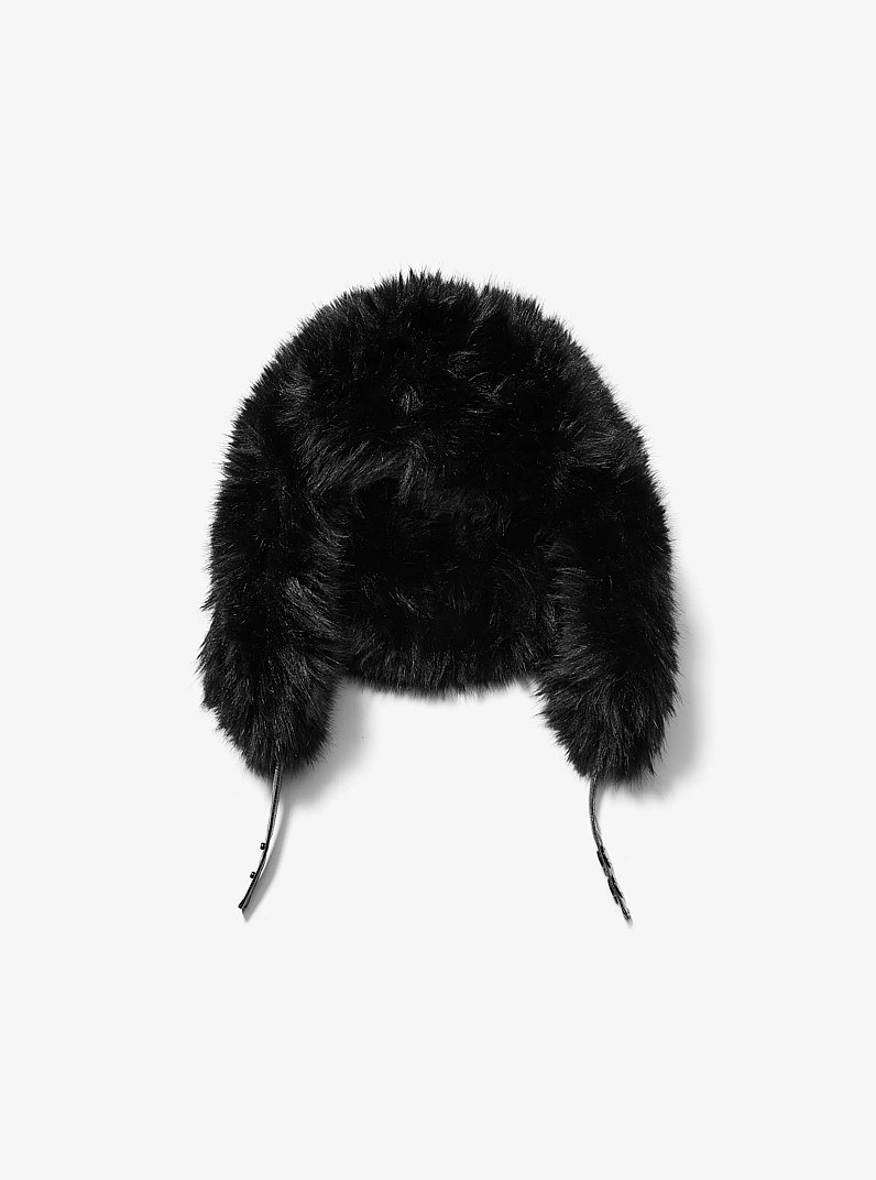 Faux Fur Trapper Hat in BLACK/BLACK | Michael Kors