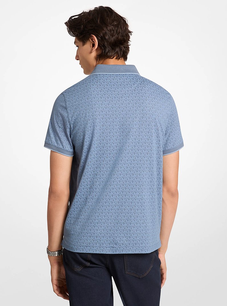 Polo Greenwich en coton &agrave; imprim&eacute; &agrave; logo Signature in DENIM | Michael Kors