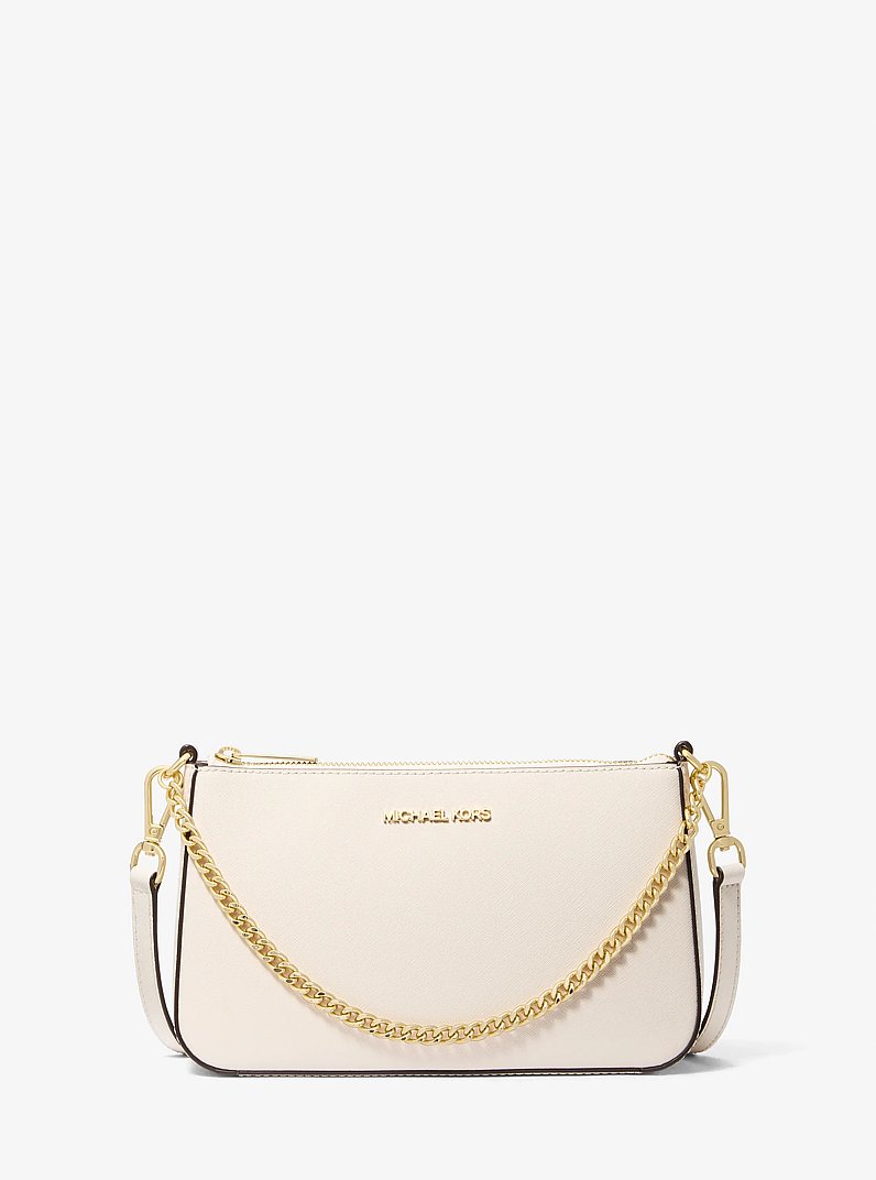 Jet Set Medium Saffiano Leather Crossbody Bag in LT CREAM | Michael Kors