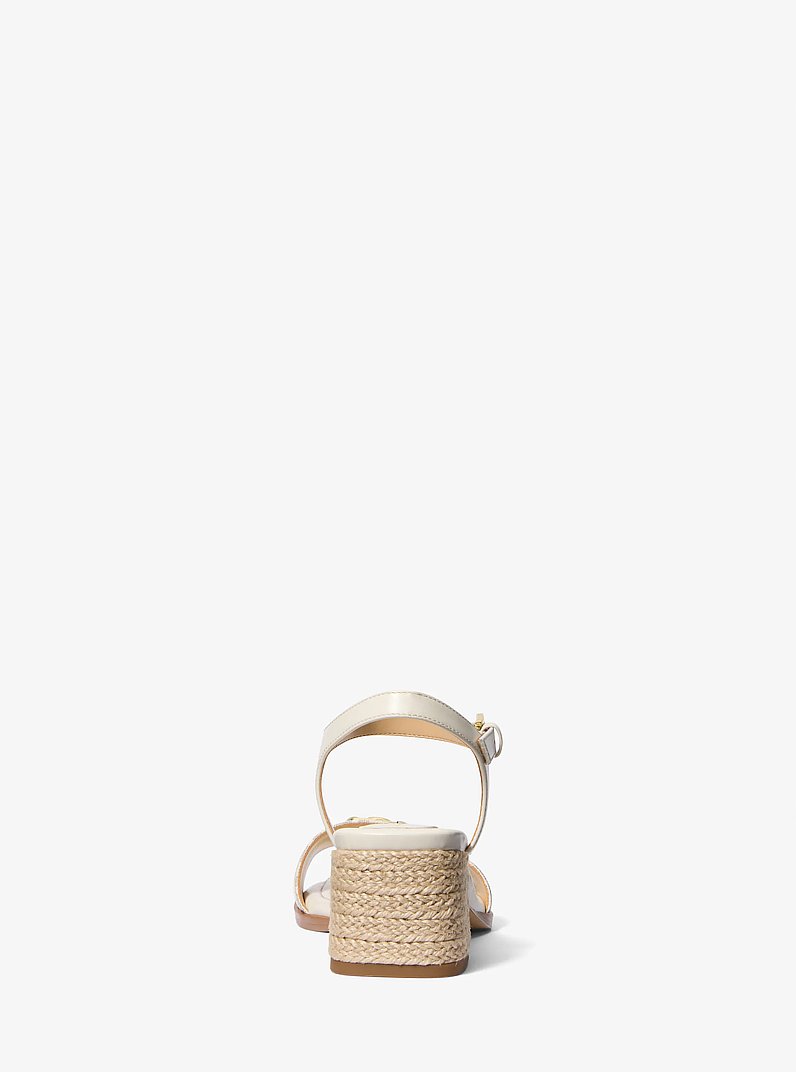 Mandy Signature Logo and Leather Sandal in VAN/CREAM | Michael Kors