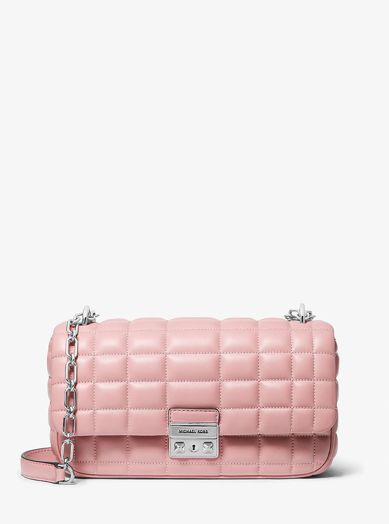 Tribeca Large Quilted Leather Shoulder Bag in SMOKEY ROSE | Michael Kors