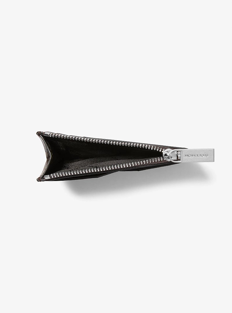 Hudson Burnished Leather Card Case in CHOCOLATE | Michael Kors