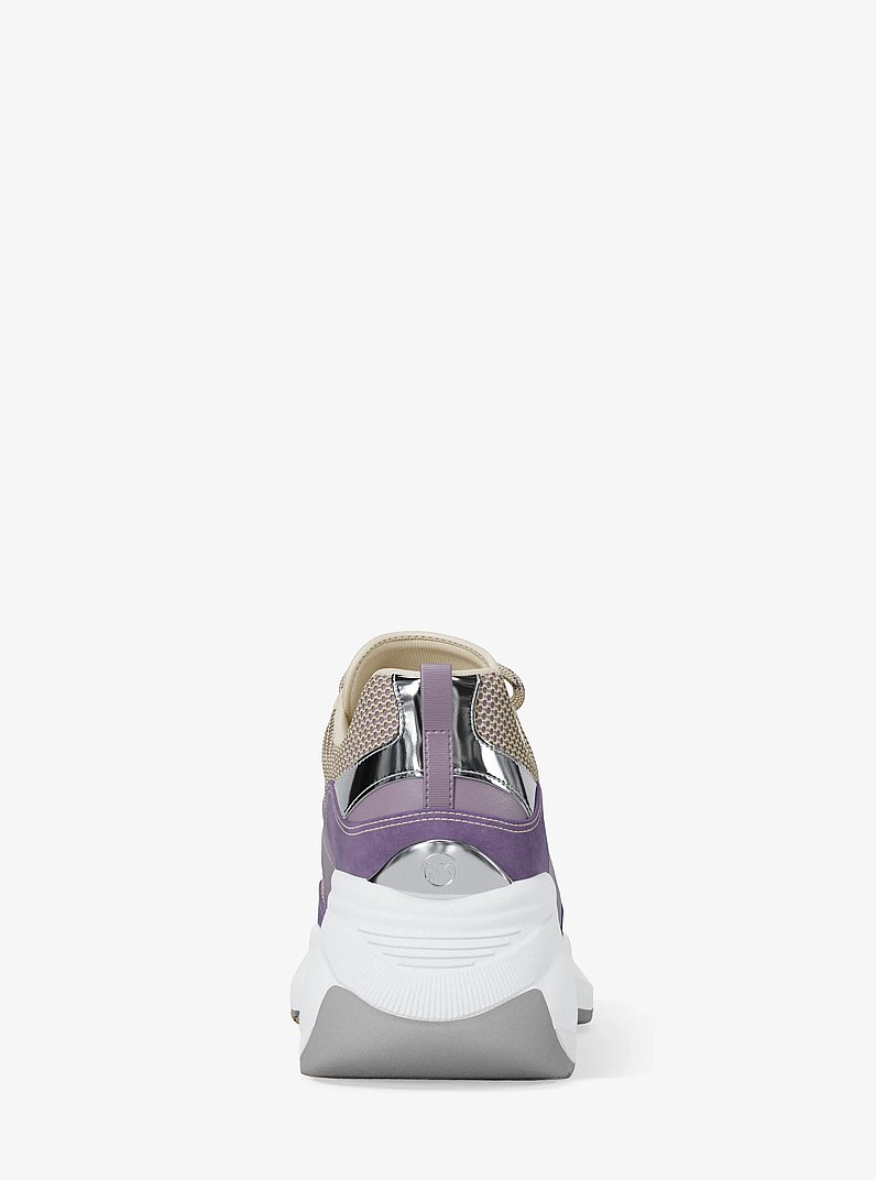 Kaia Mixed-Media Trainer in ORCHD HZ MLT | Michael Kors