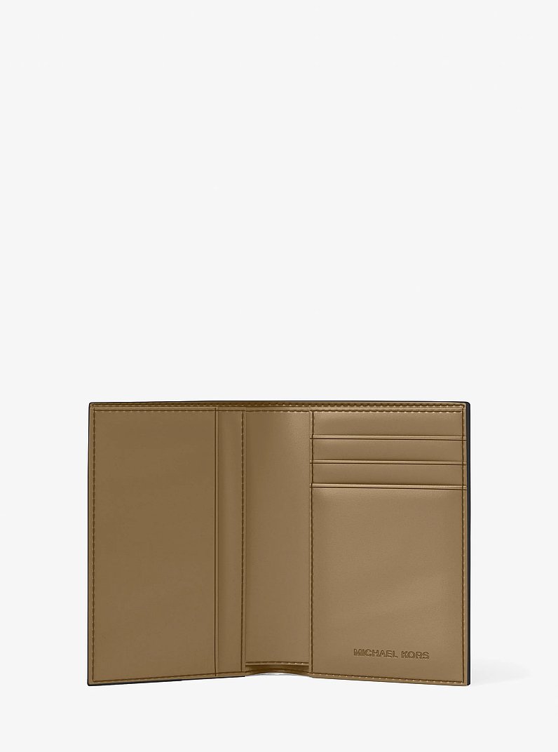 Hudson Signature Logo Folio Card Case  in LODEN | Michael Kors