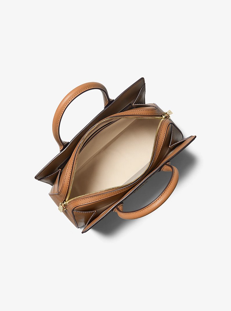 Laila Medium Signature Logo Satchel in BRN/ACORN | Michael Kors