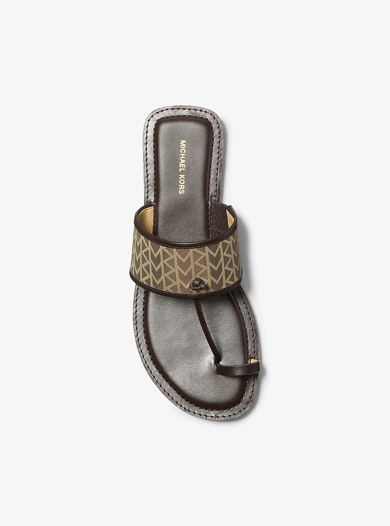 Ashtin MK2000 Logo Jacquard Sandal in NATURAL | Michael Kors