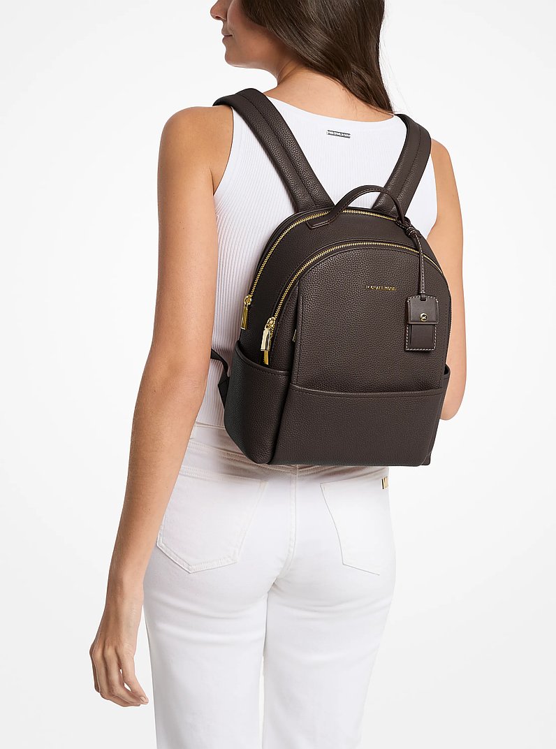 Sable Medium Pebbled Leather Backpack in CHOCOLATE | Michael Kors