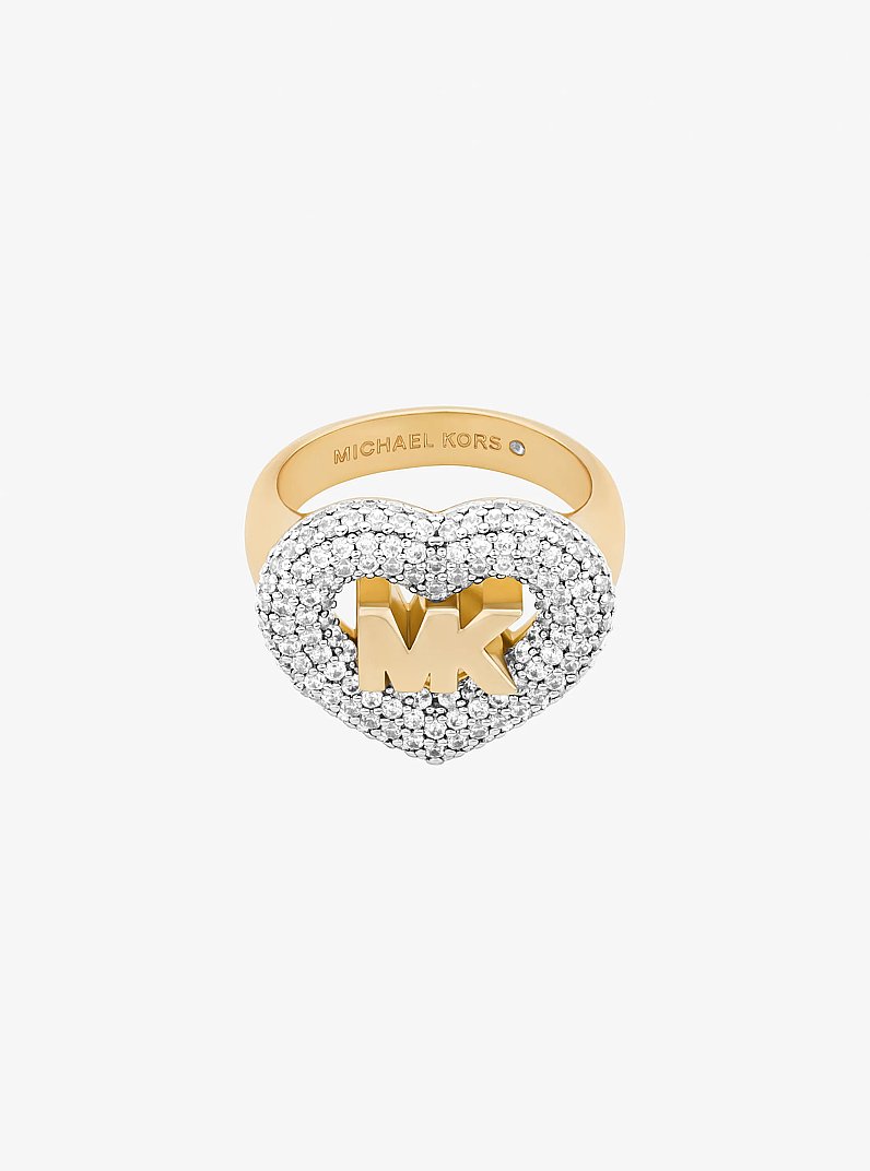 Logo and Pav&eacute; Heart Ring in OR | Michael Kors