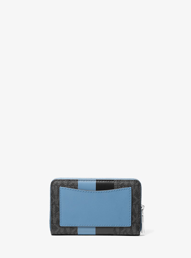 Jet Set Small Signature Logo Stripe Card Case in STH PACIFIC | Michael Kors