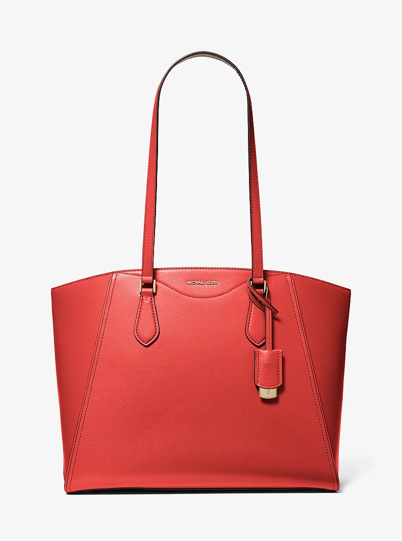 Taryn Large Leather Tote Bag in BURNT SIENNA | Michael Kors