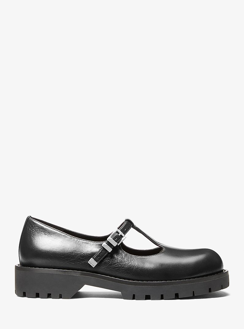 Darrington Leather Mary Jane Loafer in BLACK | Michael Kors