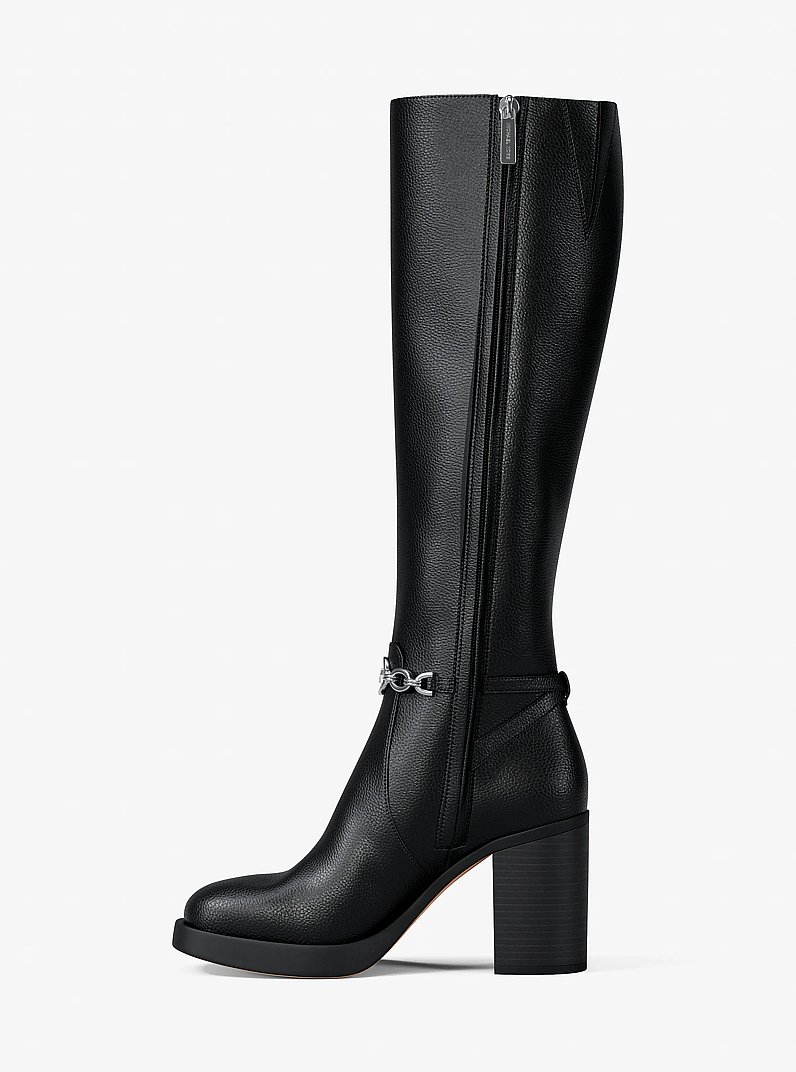 Kacey Block Heel Boot in BLACK | Michael Kors