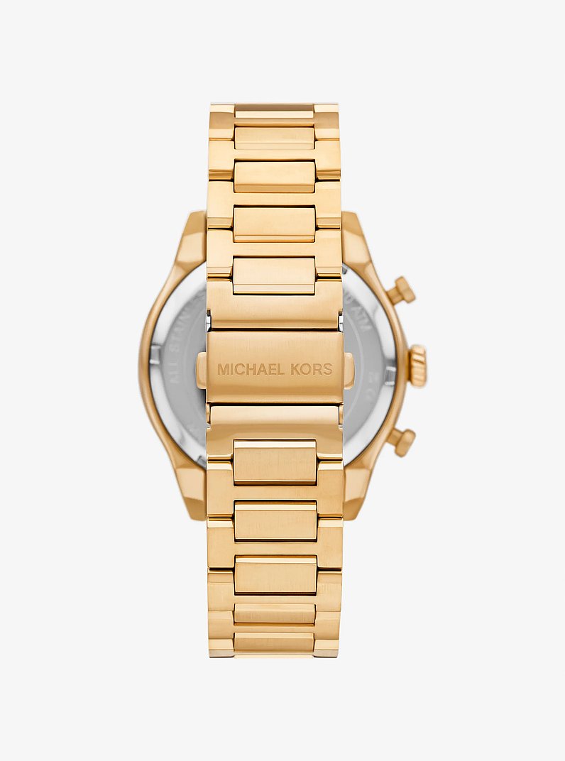 Oversized Panorama Gold-Tone Watch in GOLD | Michael Kors