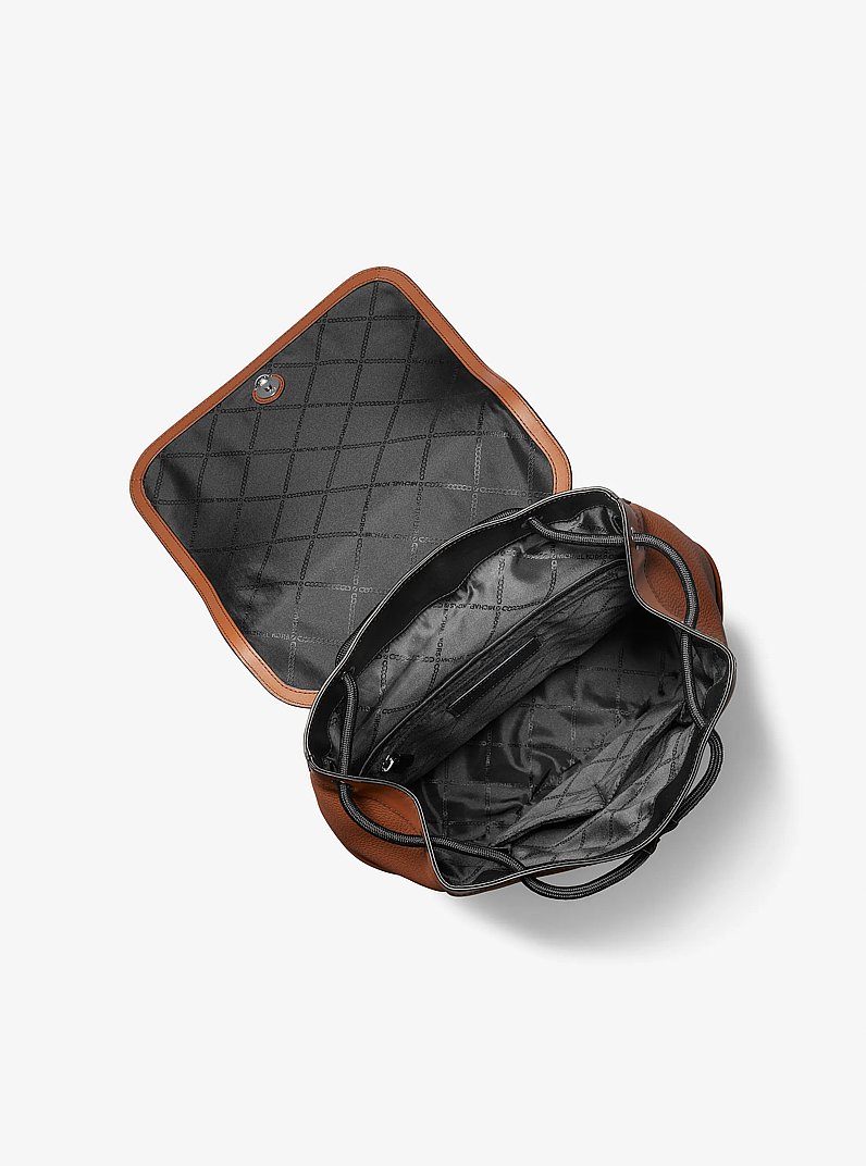 Hudson Pebbled Leather Utility Backpack in LUGGAGE | Michael Kors