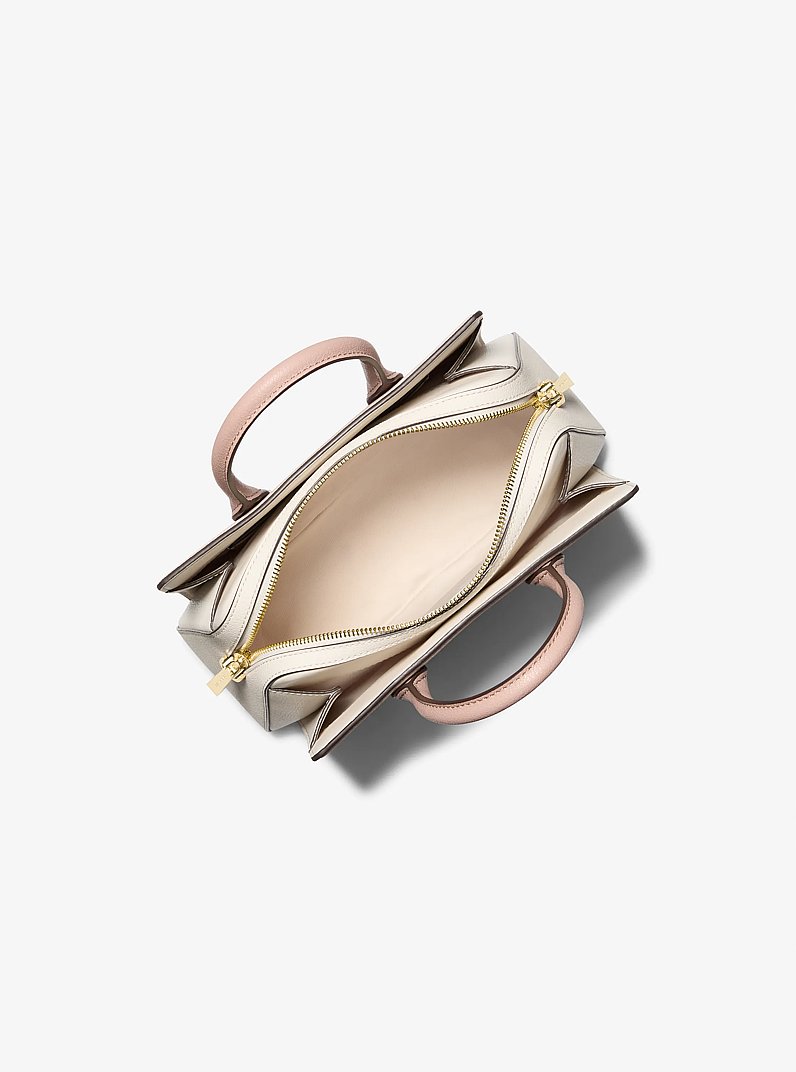 Henkeltasche Laila Small aus gekrispeltem Leder in Blockfarben in ZROS/HL. CRWSS/HBR | Michael Kors