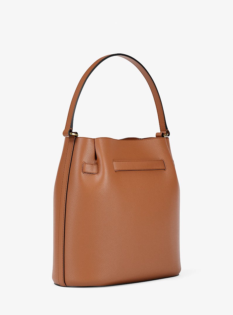 Carson Medium Pebbled Leather Convertible Bucket Crossbody Bag in