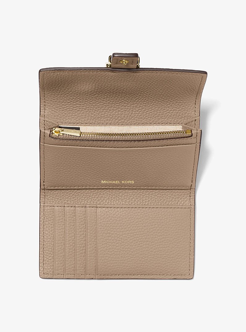 Nolita Medium Pebbled Leather Tri-Fold Wallet in BIRCH | Michael Kors