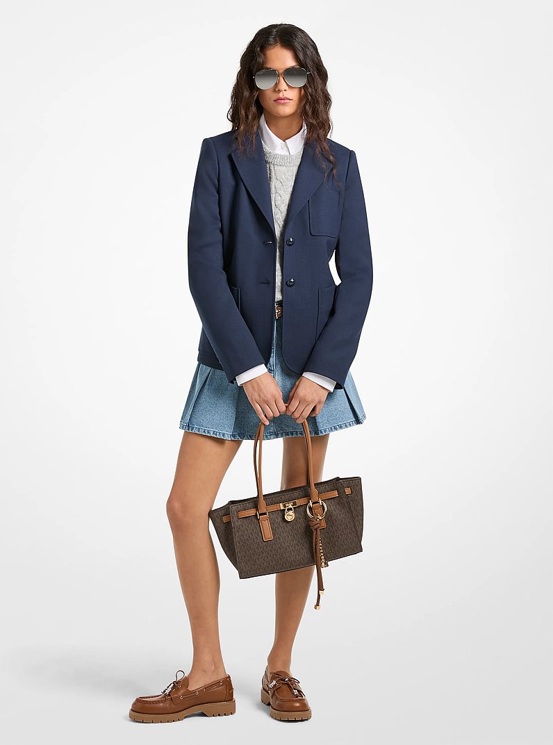 Stretch Wool Blend Twill Blazer in MIDNIGHTBLUE | Michael Kors