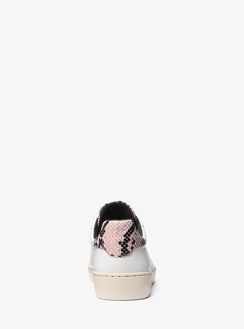Scotty Snake Embossed Leather Sneaker in SMOKEY ROSE | Michael Kors