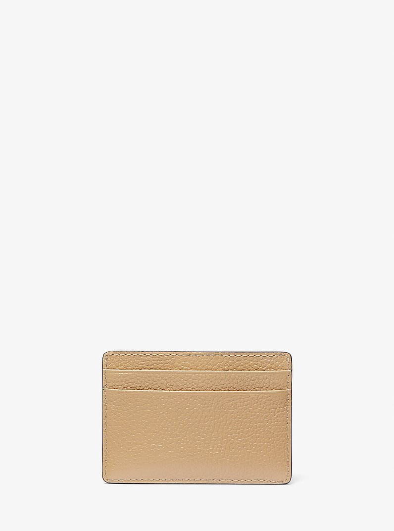 Pebbled Leather Card Case in CAMEL | Michael Kors
