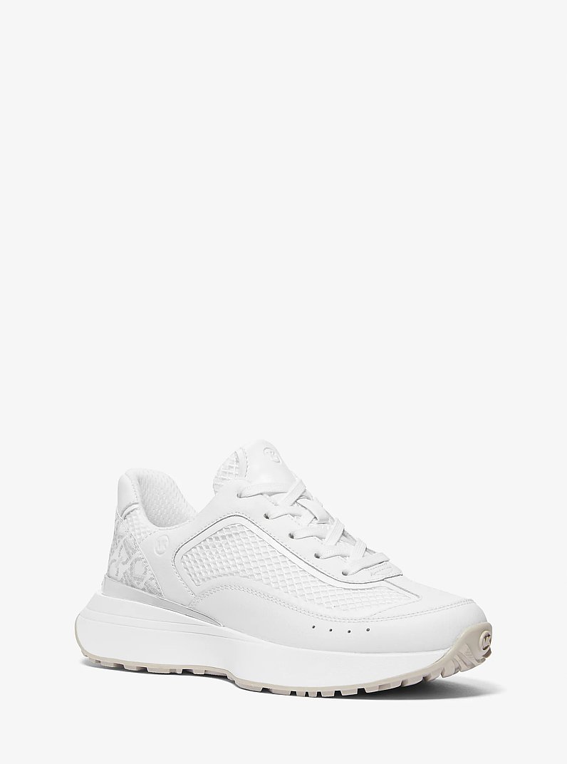 Ari Leather and Mesh Trainer in OPWHT MULTI | Michael Kors