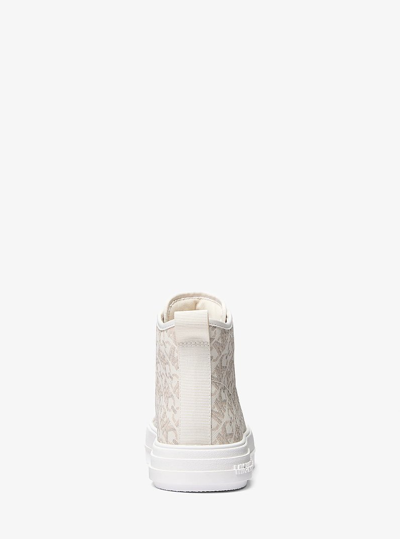 Evy Empire Monogram High-Top Sneaker in VANILLA | Michael Kors