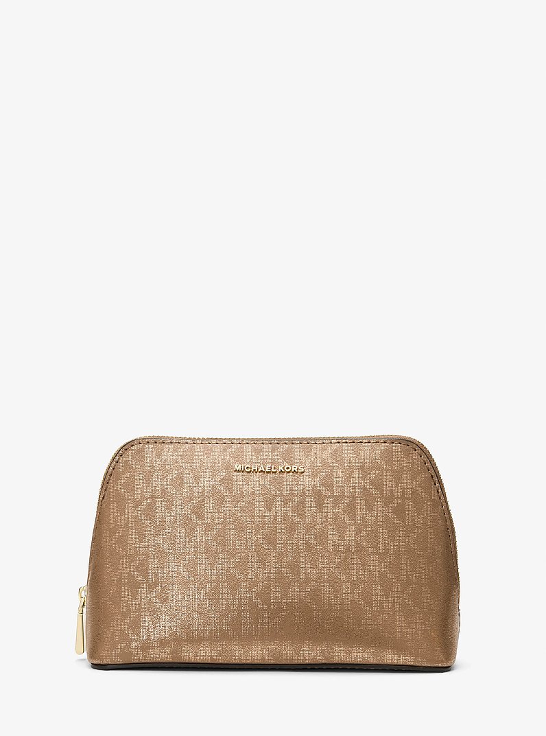 Jet Set Small Metallic Signature Logo Travel Kit in HUSK | Michael Kors